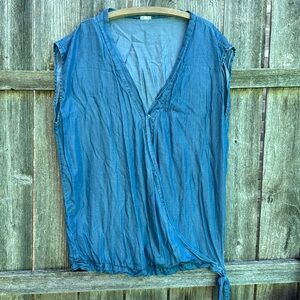 Tea n Rose 1X Dolman Sleeve Cross Tie Top